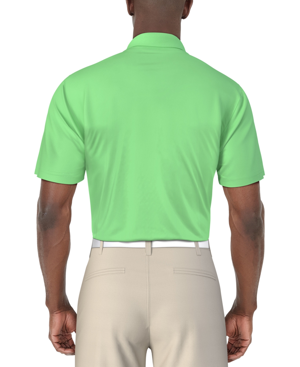 Pga Tour Men's Airflux Solid-color Mesh Polo Golf Shirt In Green