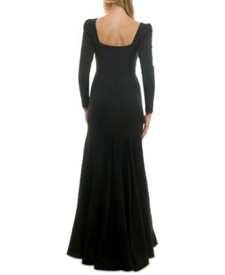 Women's Rhinestone-Trim Long-Sleeve Gown