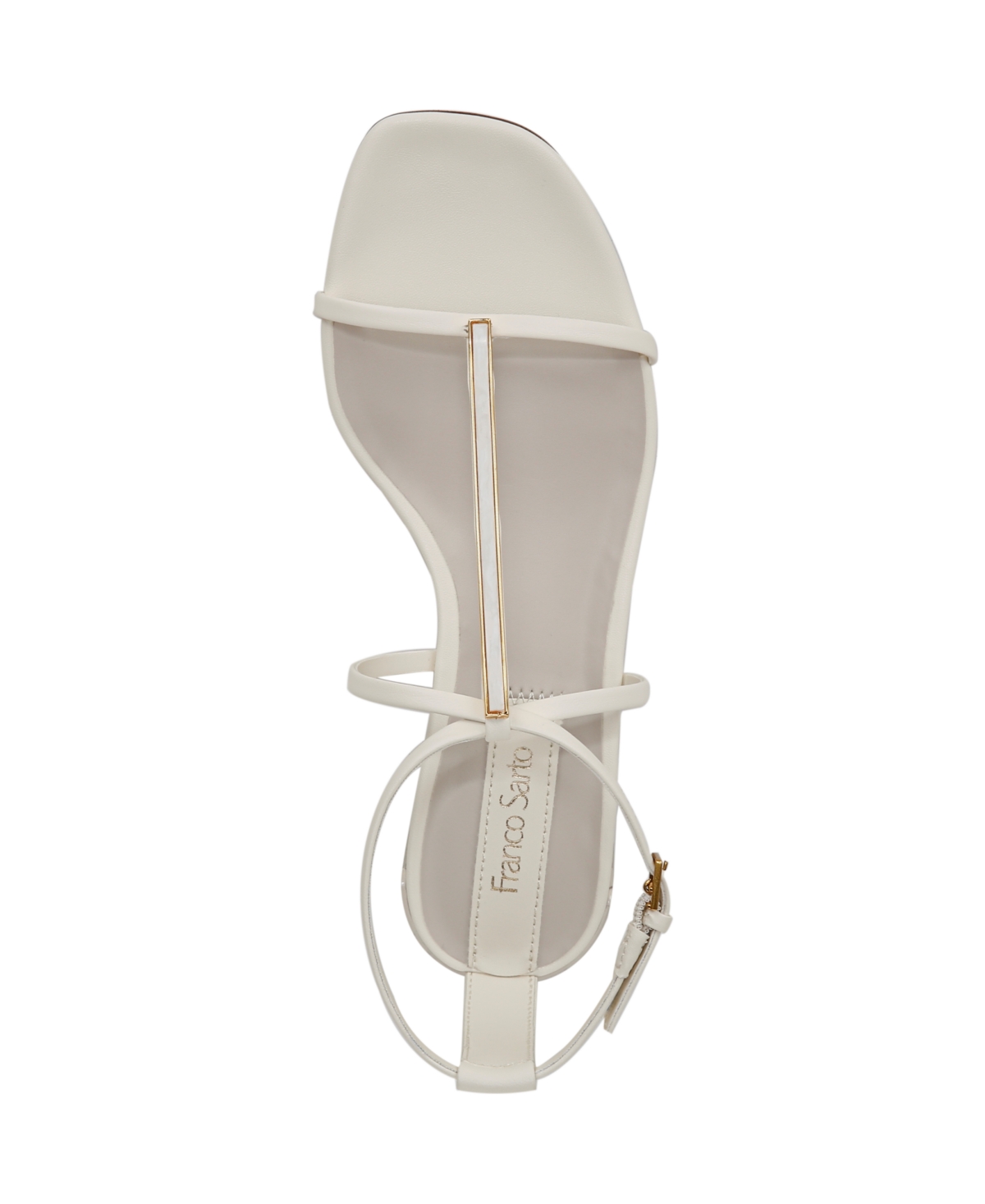 Franco Sarto Women's Misty Open Square Toe Strappy Sandals In Cream White Leather