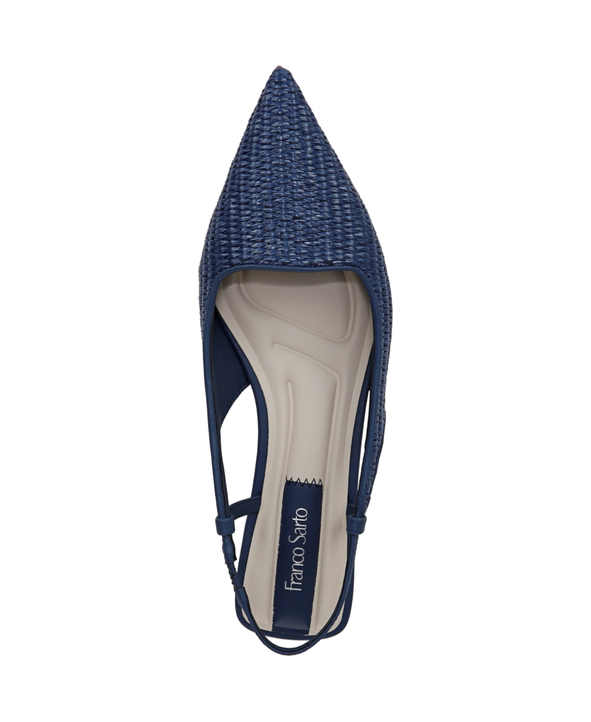 Franco Sarto Women's Palmira Pointed Toe Slingback Pumps In Navy Blue Raffia