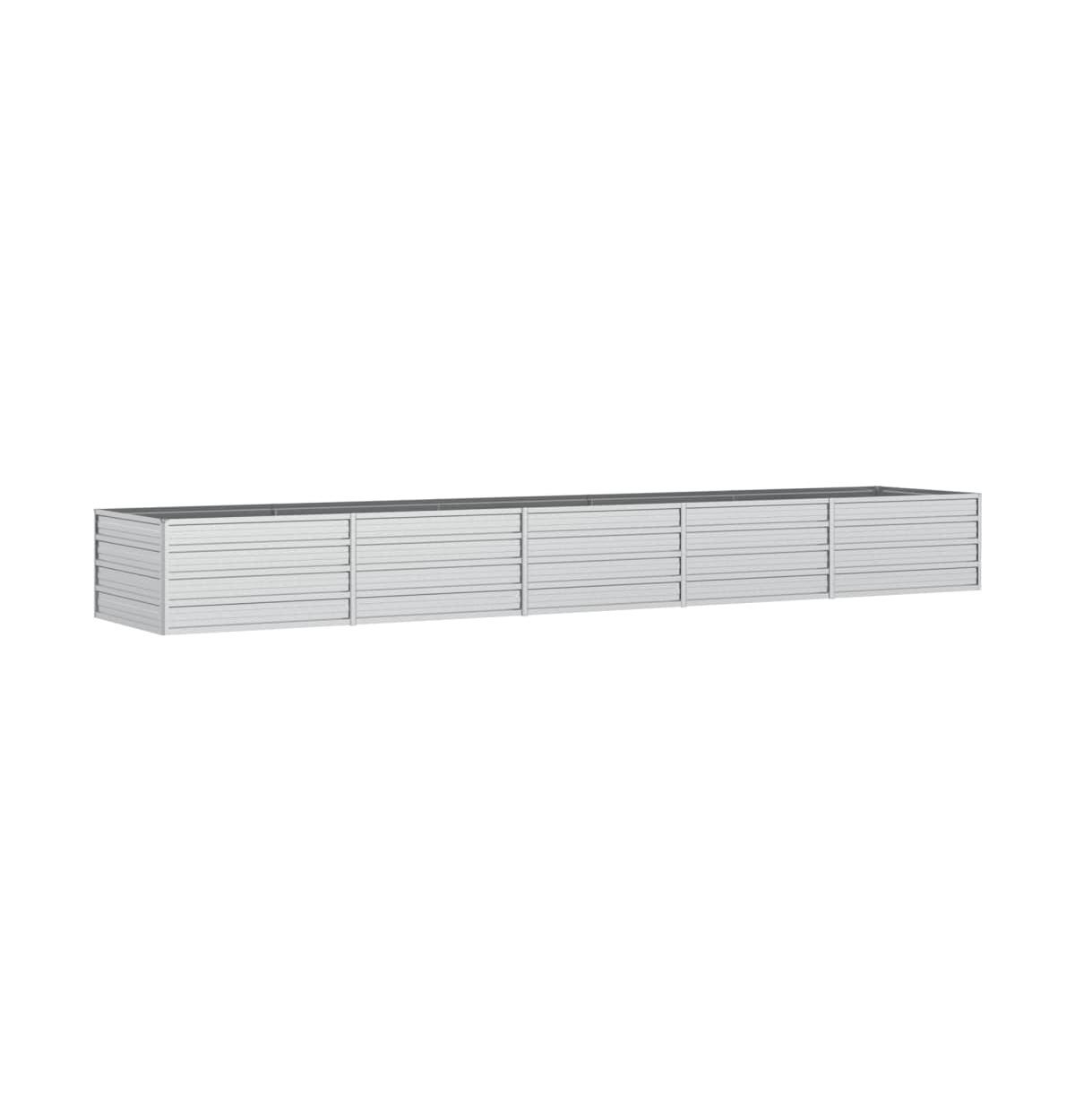 Garden Raised Bed 157.5"x31.5"x17.7" Galvanized Steel Silver - Silver