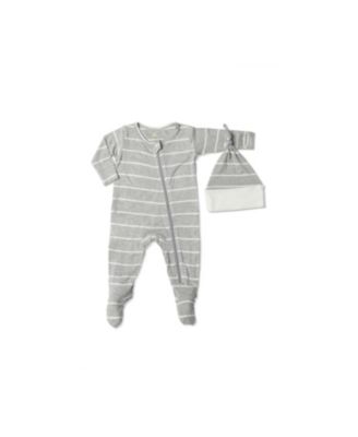 Baby Boys Grey by Everly Grey Neutral Jersey Long Sleeve Footie & Hat Set