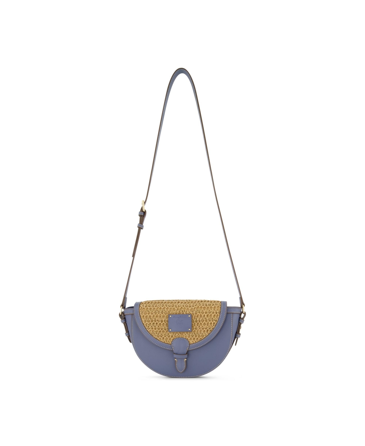 Raffia/Pu Crossbody Flap Bag - Sage