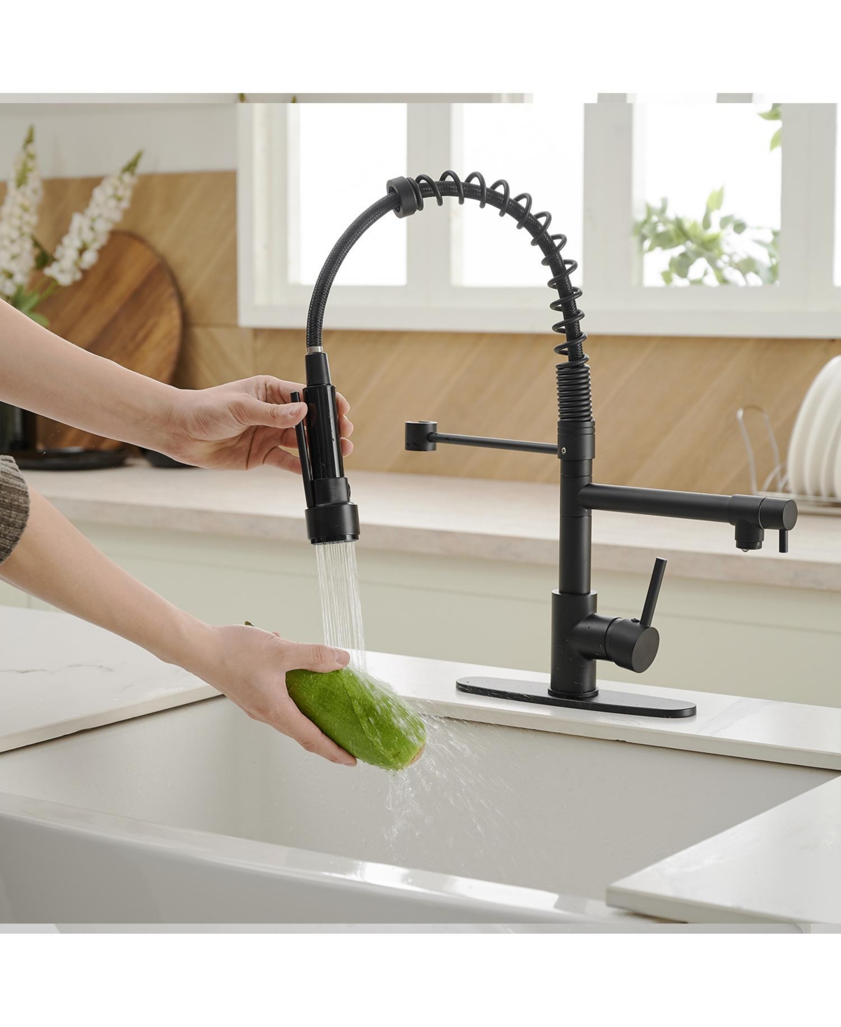 Single-Handle Pull-Down Sprayer 2 Spray High Arc Kitchen Faucet