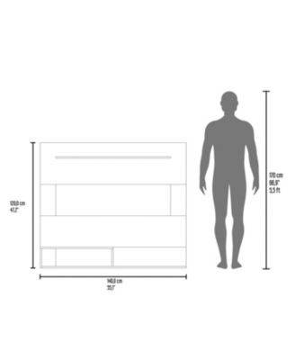 Irmo Wall-Mounted Entertainment Center with Shelves, White