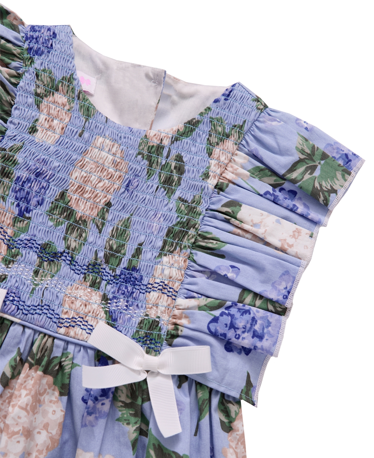BONNIE JEAN TODDLER AND LITTLE GIRLS HYDRANGEA PRINT SMOCKED DRESS 