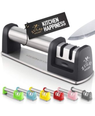 Premium Quality Knife Sharpener for Straight and Serrated Knives Stainless Steel Ceramic and Tungsten