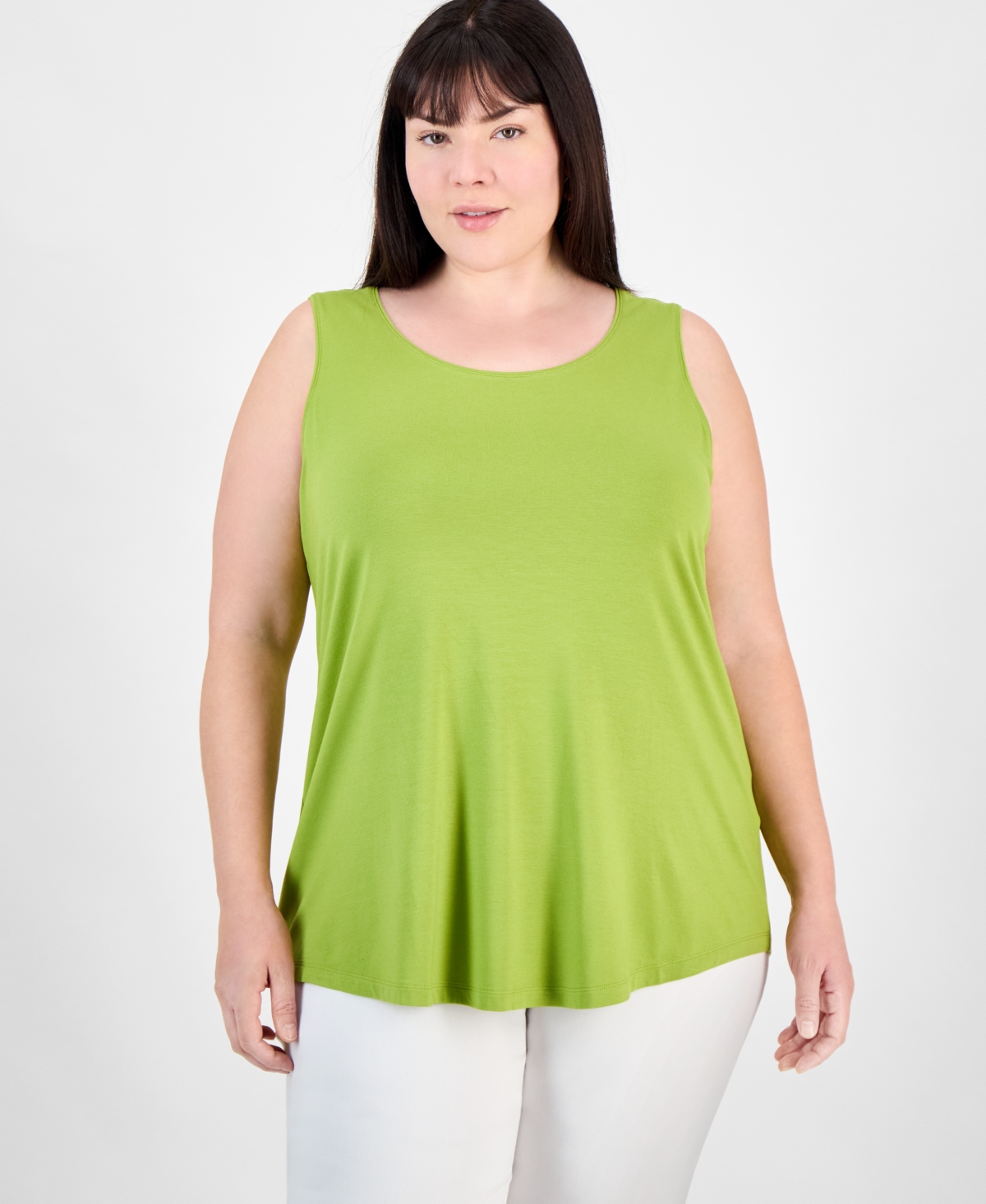 JM COLLECTION PLUS SIZE SCOOP-NECK SLEEVELESS TOP, EXCLUSIVELY AT MACY'S 