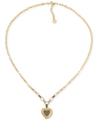 Godiva x Diamond Heart Pendant Necklace (3/4 ct. t.w.) in 14k Yellow Gold, 17" + 2" extender