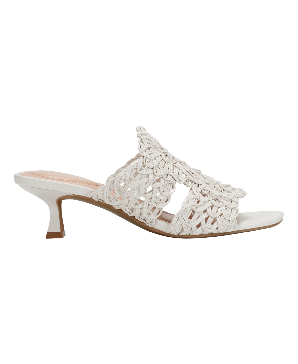 Shop Bandolino Women's Melvana Woven Kitten Heel Sandals In Cream
