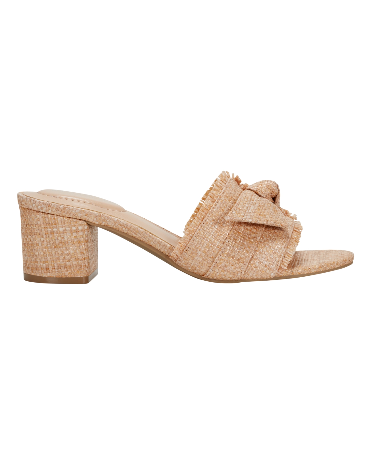 BANDOLINO WOMEN'S ARDEN RAFFIA KNOTTED BOW BLOCK HEEL SANDALS 