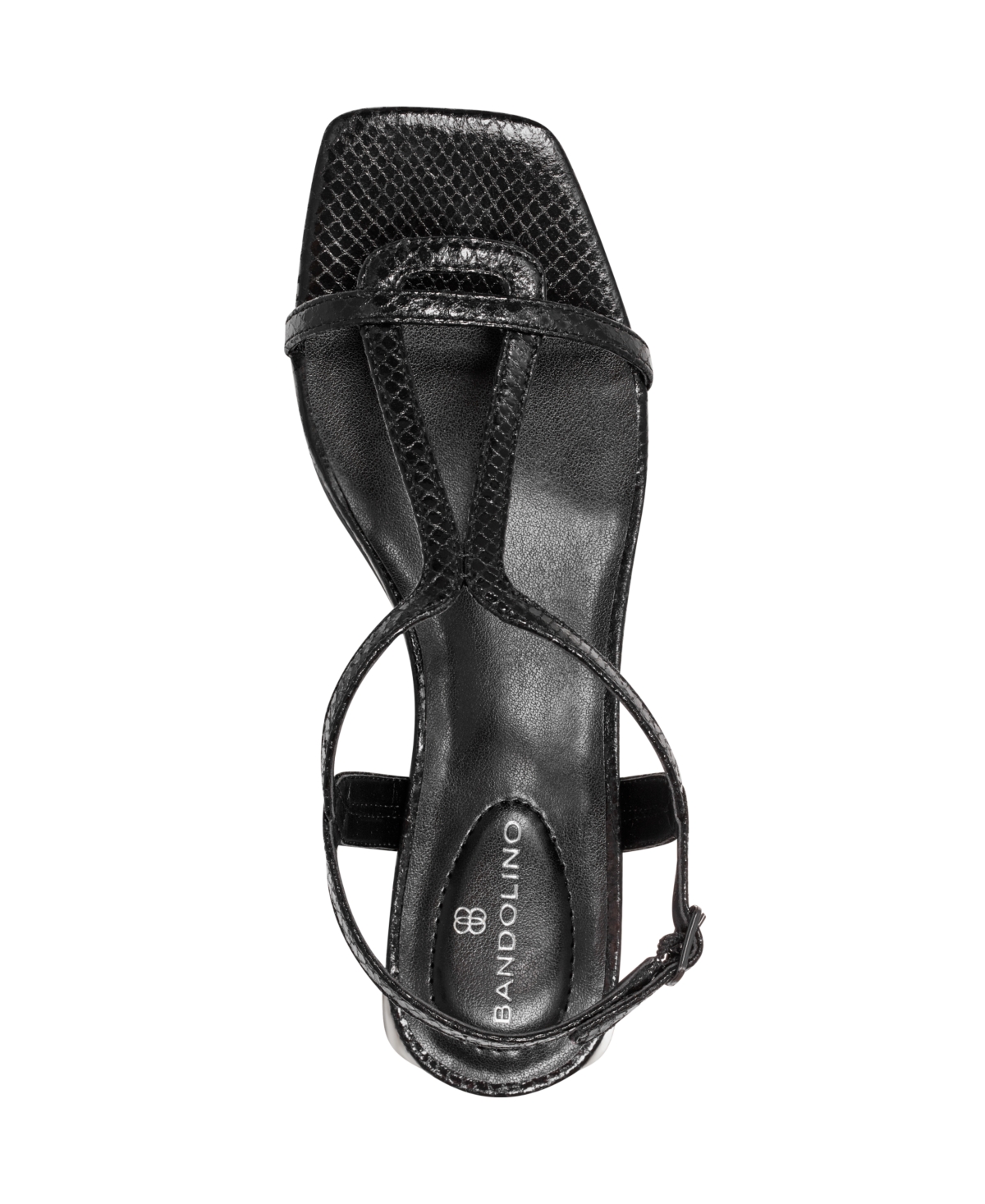 Shop Bandolino Women's Primadon Block Heel Strappy Dress Sandals In Black Snake