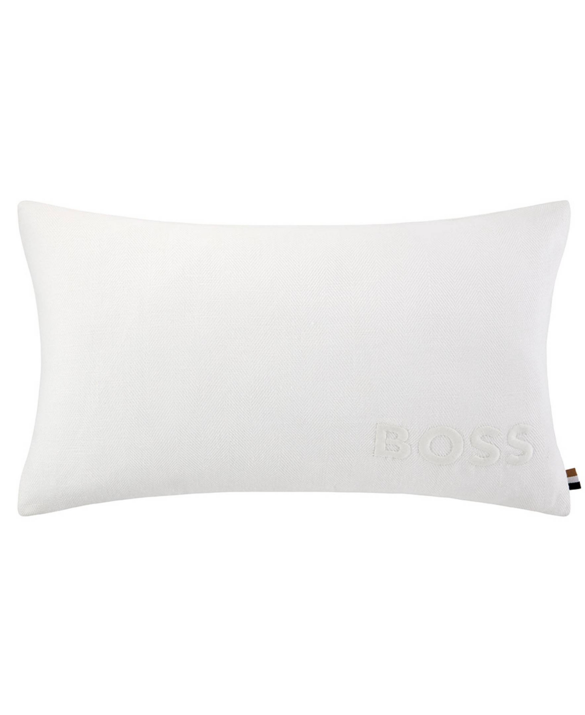 Boss Home By Hugo Boss Bold Logo Decorative Pillow, 13"x 22" In Milk
