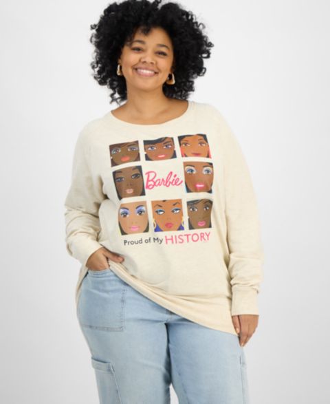 Женский топ Hybrid Apparel Trendy Plus Size Barbie Black History Month Graphic Top, цвет: Бежевый / Хаки