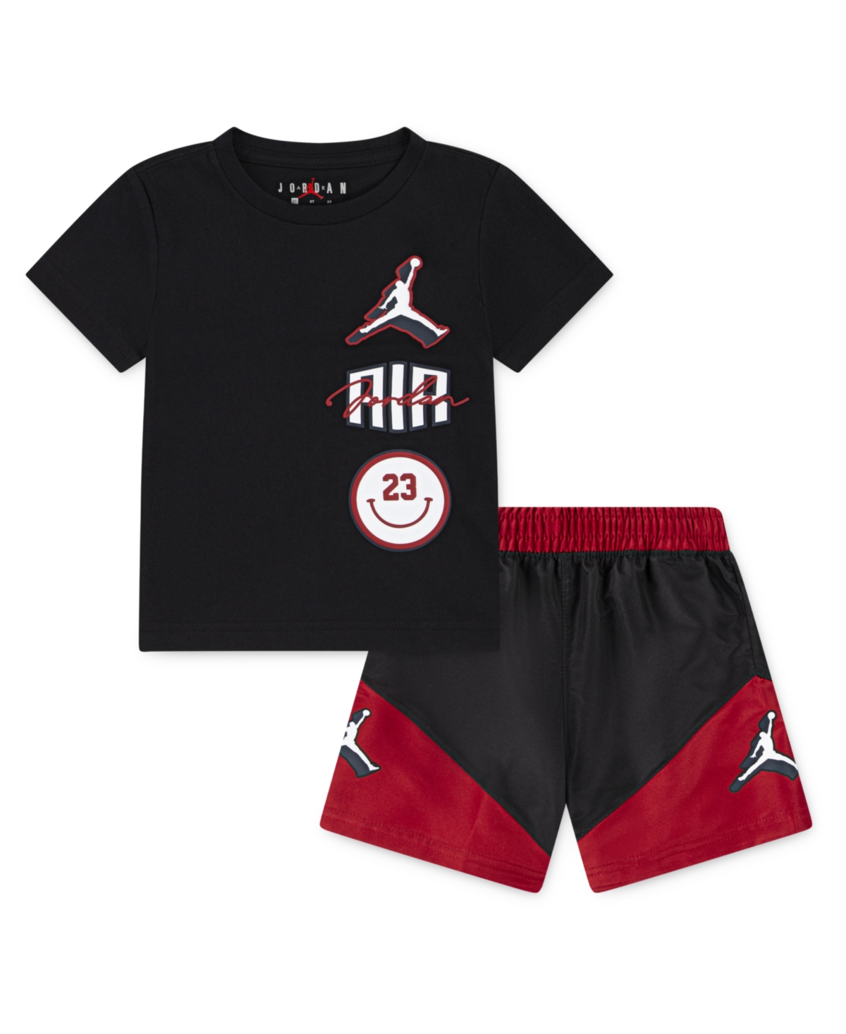 Jordan Toddler Boys 2-piece Stacked Play Shorts And T-shirt Set In Black