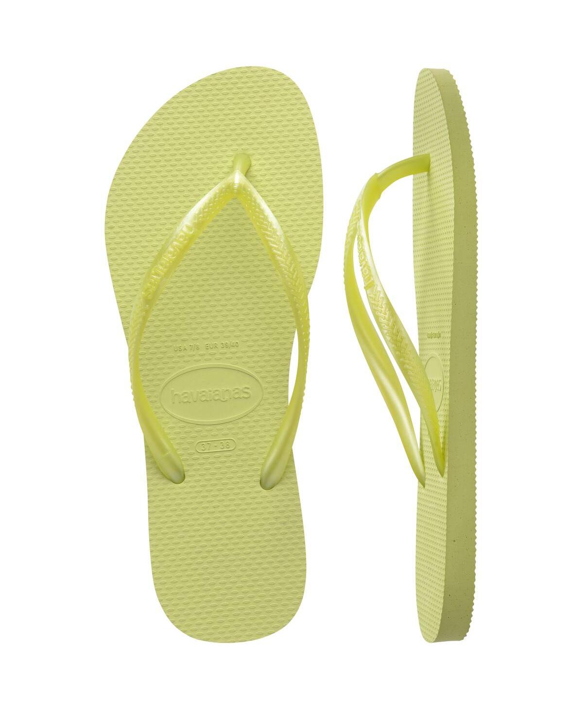 Shop Havaianas Women's Slim Slip On Sandals In Matcha Green