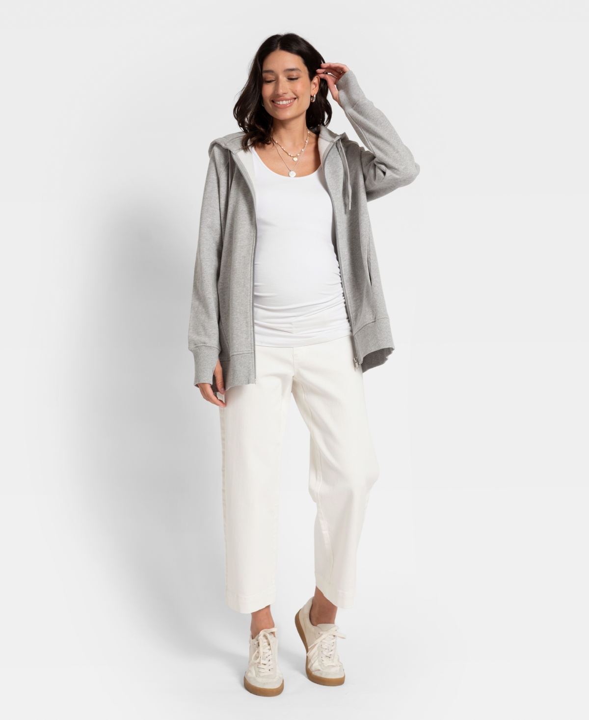 Shop Seraphine Women's Maternity Hoodie In Gray Marl