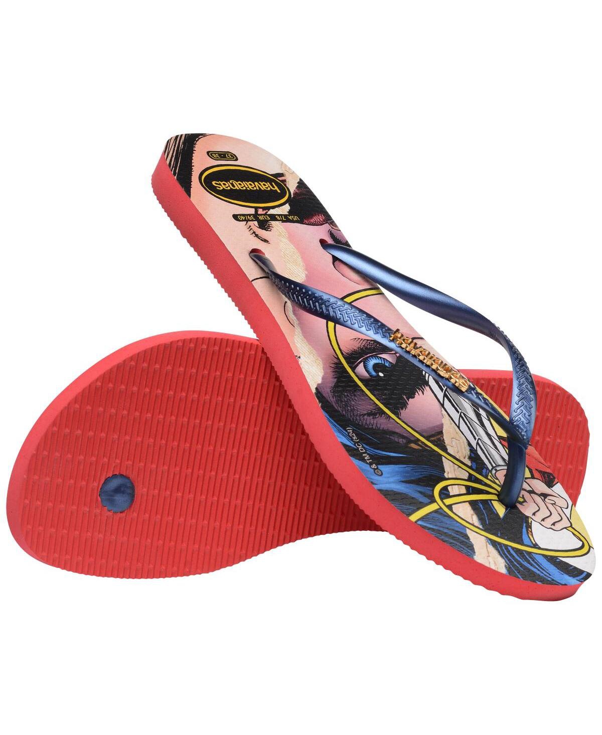 Havaianas Women's Slim Wonder Woman Slip On Sandals In Red,navy