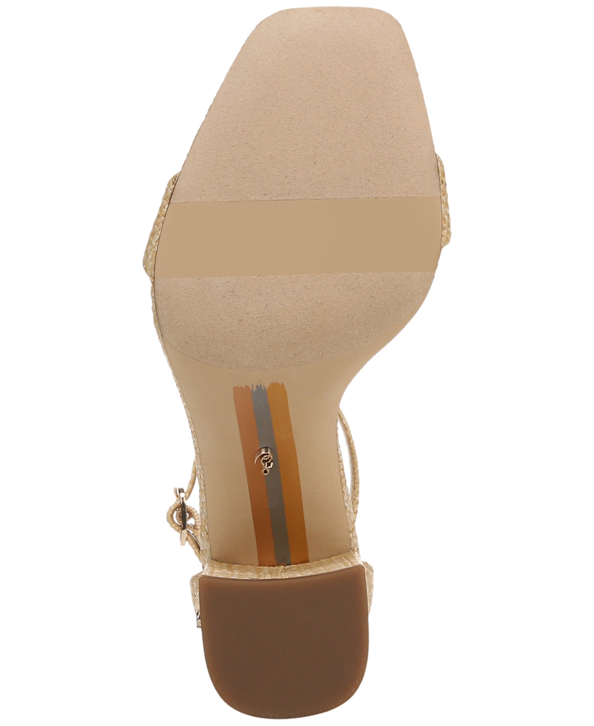 Sam Edelman Women's Daniella Two-piece Block-heel Sandals In Bleached Beechwood Weave Fabric