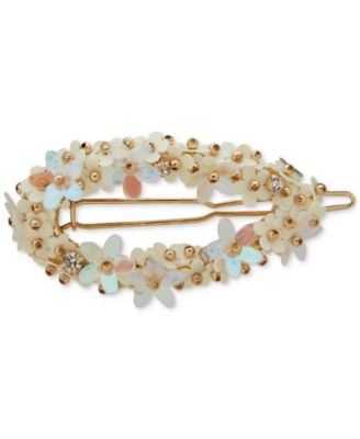 lonna & lilly - Gold-Tone 2-Pc. Set Glass Stone Openwork Flower Hair Barrettes
