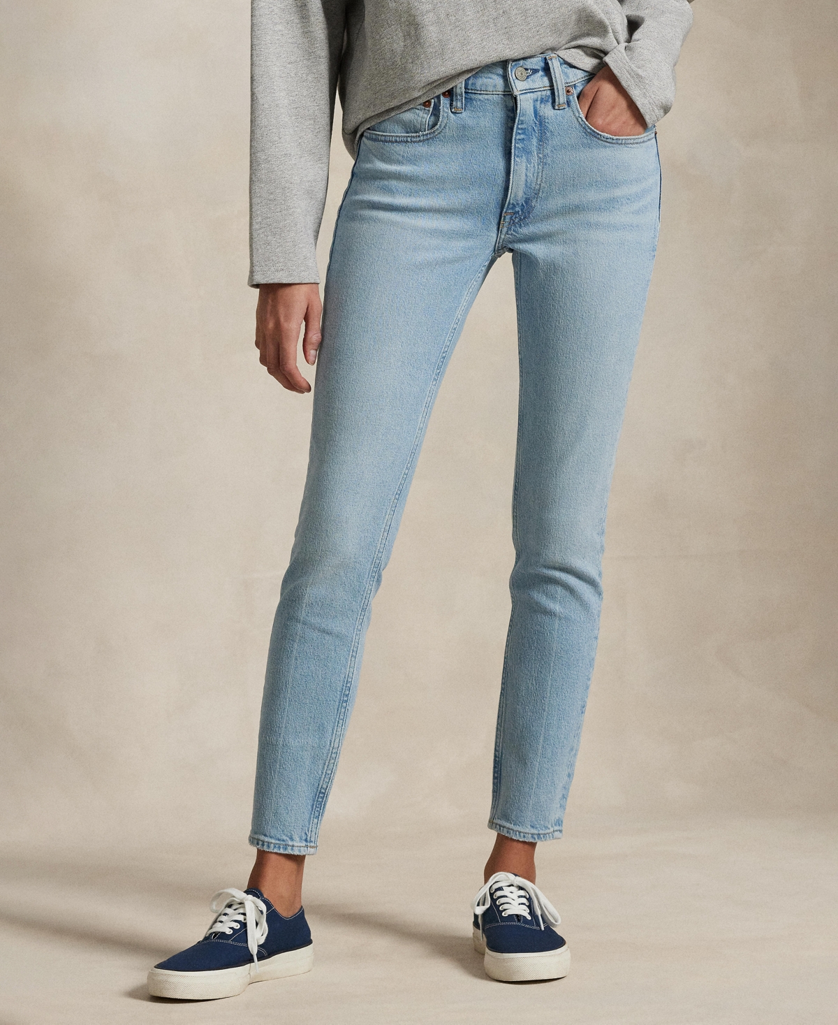 POLO RALPH LAUREN WOMEN'S MID-RISE SUPER-SLIM JEANS 