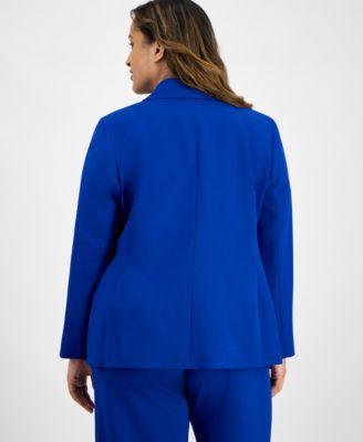 Plus Size Single-Button Crepe Blazer