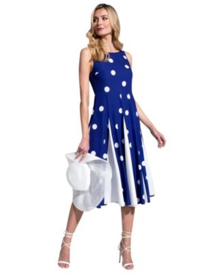 Women's Box Pleat Midi Dress with Contrast Skirt