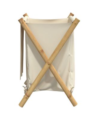 Laundry Basket Cream White 17.7&amp;quot;x21.7&amp;quot;x25&amp;quot; Bamboo