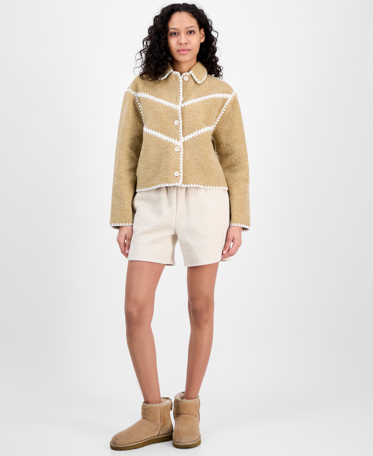 Ugg Women's Ellison Fluff Shell Jacket In Sand Heather