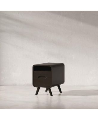 Marlowe Mid-Century Modern USB Charging Curved Chairside End Table