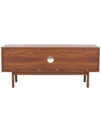 1 Pc Wood Media Stand, 2 Doors, Slatted Facade, Open Shelves – Entertainment Consoles