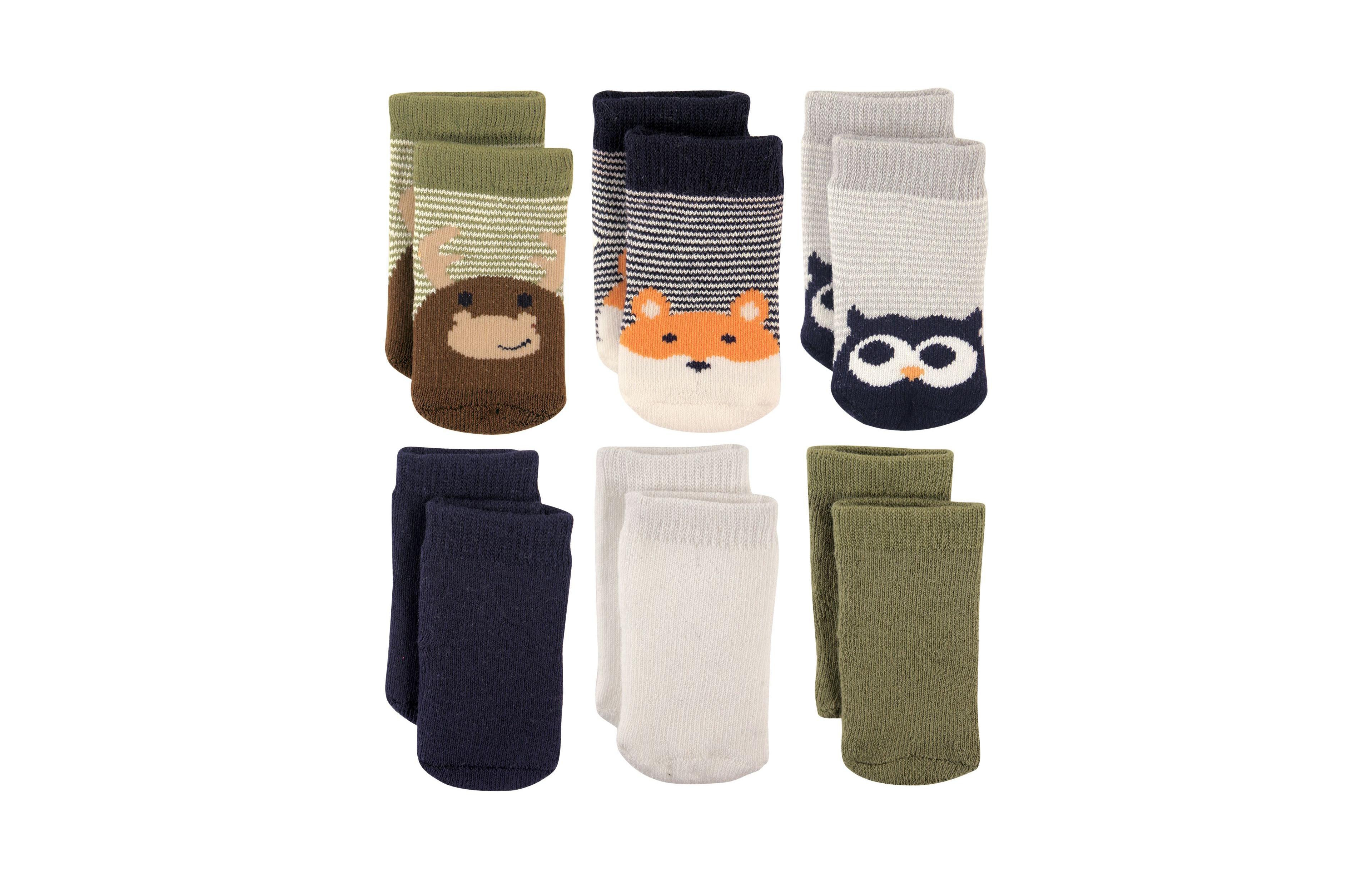 Luvable Friends Baby Boys Six-Pair Bundle of Crew Footwear