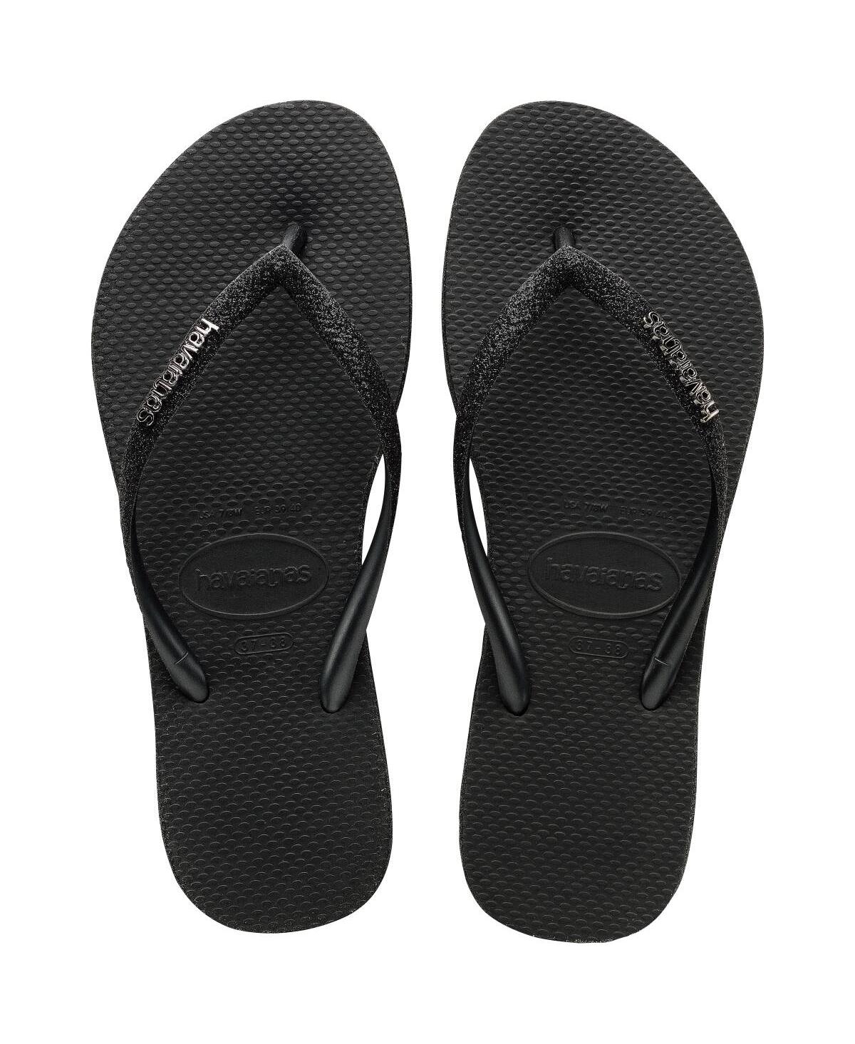 Havaianas Slim Sparkle Flip Flop In Black