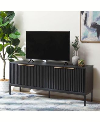 Particle Board/MDF/Iron 29.21'' Lylia 4 Door Media Stand