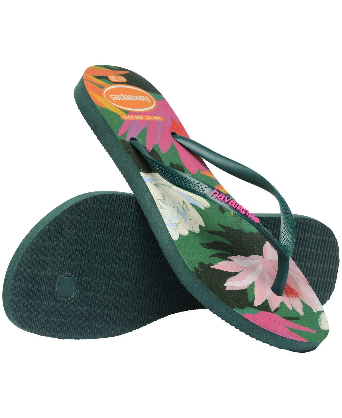 Shop Havaianas Women's Slim Summer Slip On Sandals In Pantanal Green