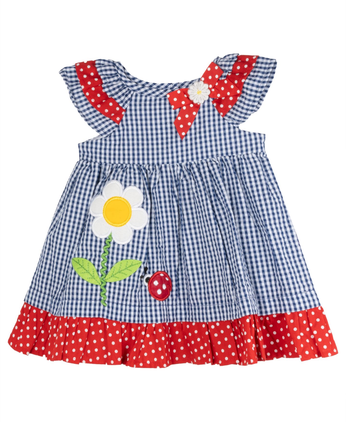 Платье Rare Editions Lady Bug Seersucker Dress для девочек-малышей — фото 4