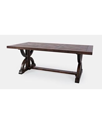 Fairview Transitional Herringbone Distressed Acacia Coffee Table