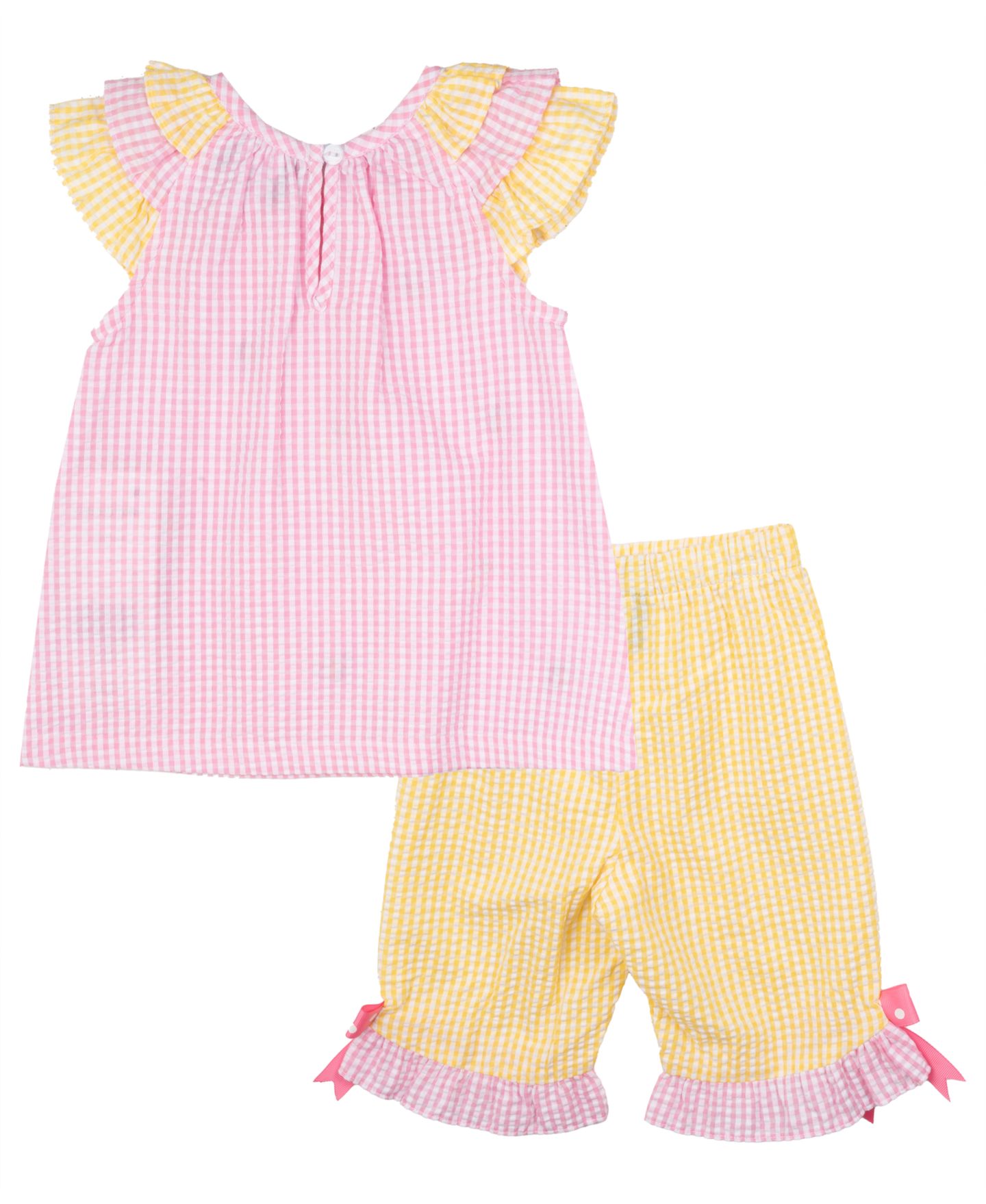 Платья Rare Editions 2-Piece Spring Seersucker Dress Set для девочек-малышей, цвет: Розовый — фото 4