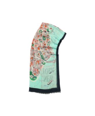 Women's Map Oblong Scarf
