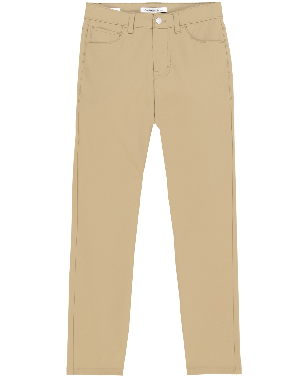 Calvin Klein Big Boys Slim Flex 5 Pocket Pant In Greige