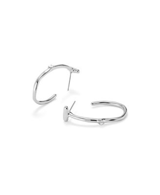 White Topaz Hoop Earrings