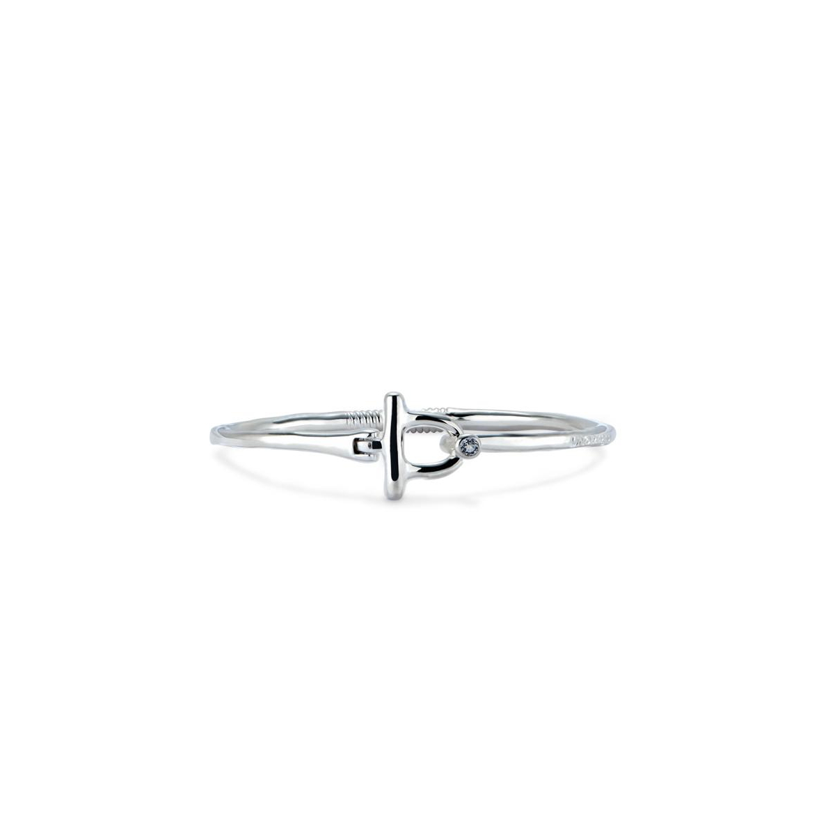 UNOde50 White Topaz Front Clasp Bracelet - Gold