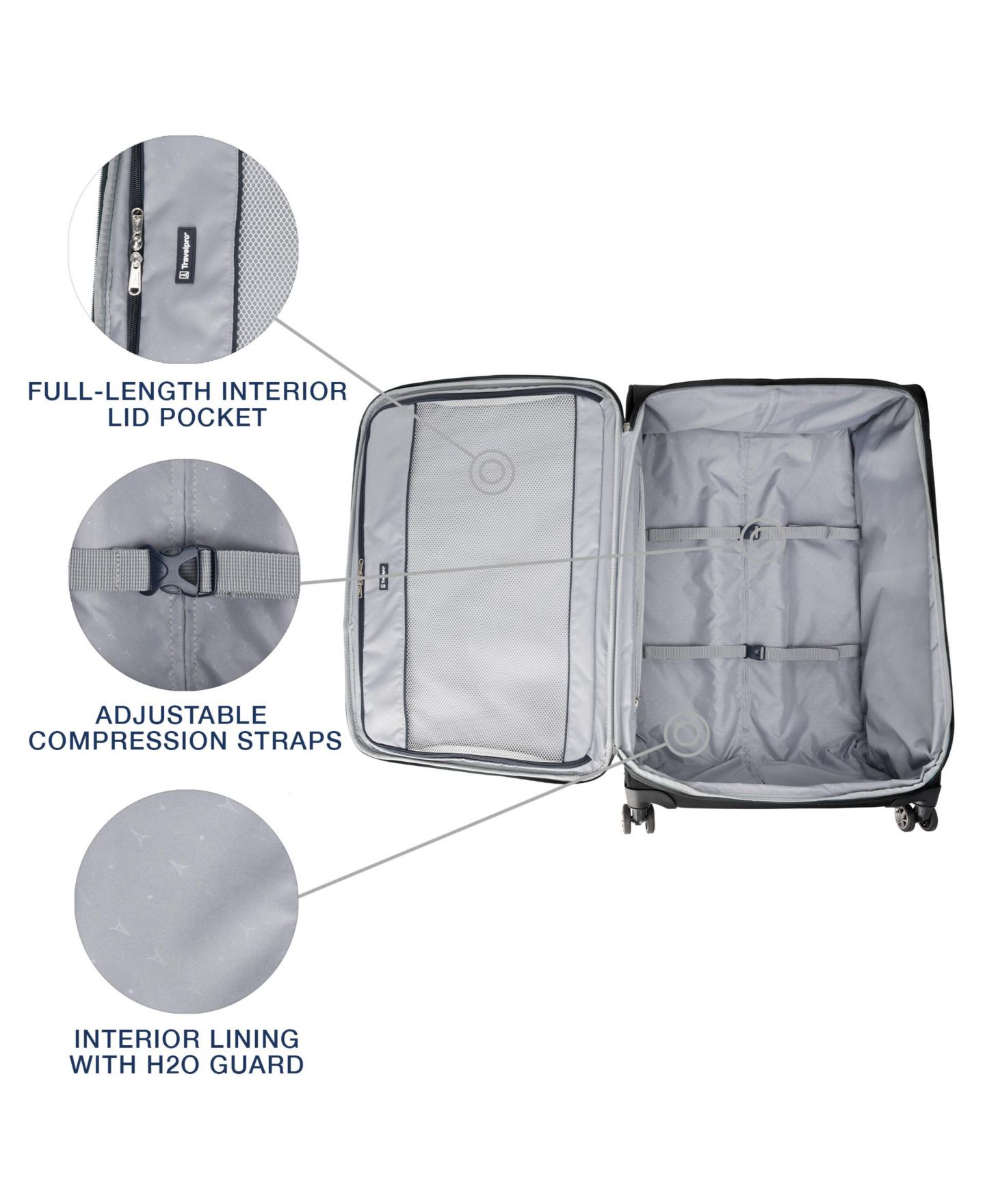 Чемодан Travelpro WalkAbout 7 Large Softside Check-in Spinner, цвет: Чёрный — фото 9
