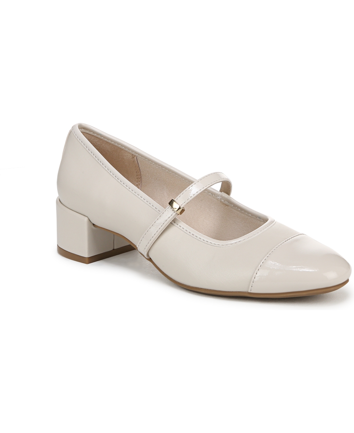 Shop Lifestride Women's Brooke Mary Jane Block Heel Pumps In Bone Faux Leather