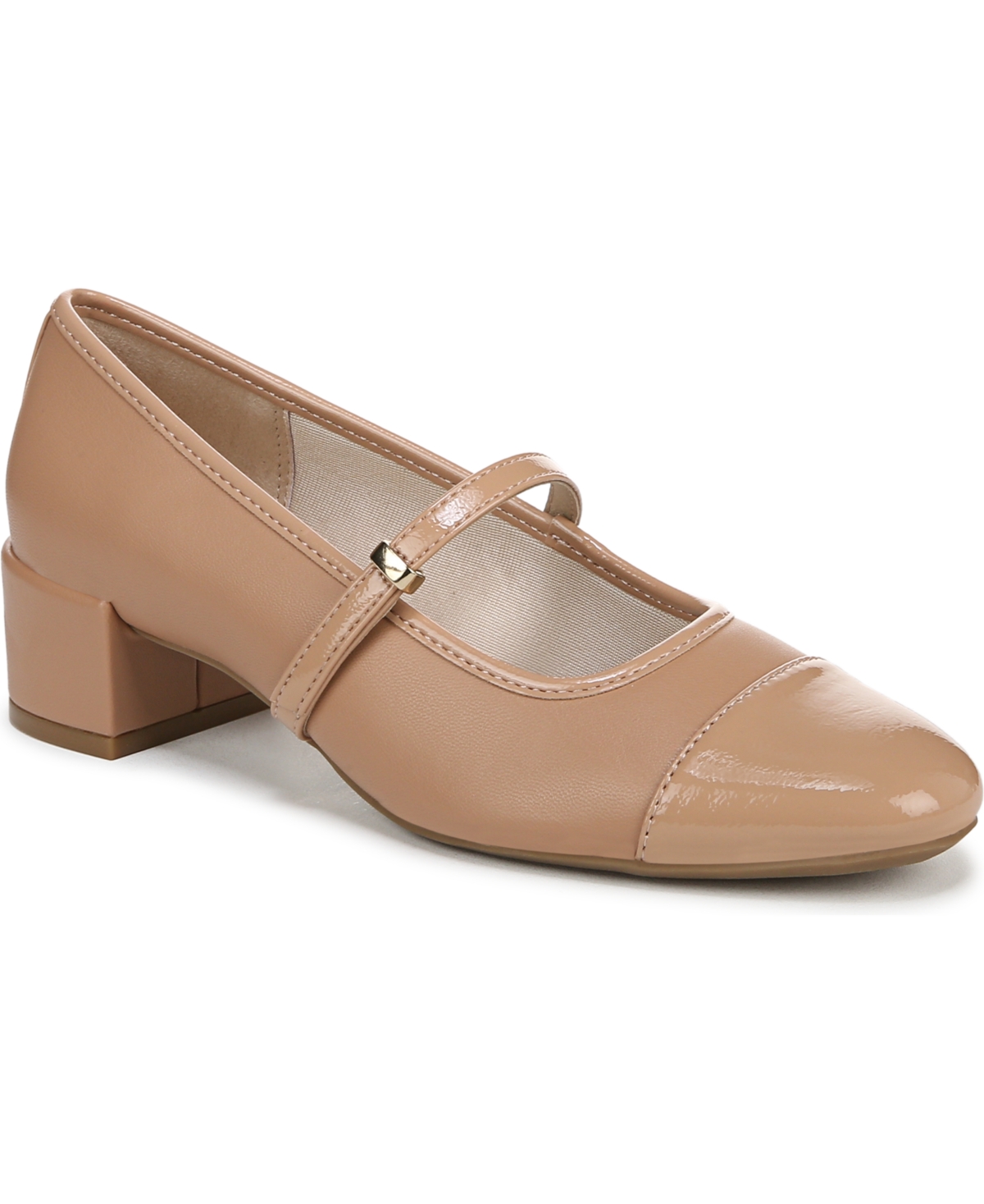 Shop Lifestride Women's Brooke Mary Jane Block Heel Pumps In Sienna Tan Faux Leather