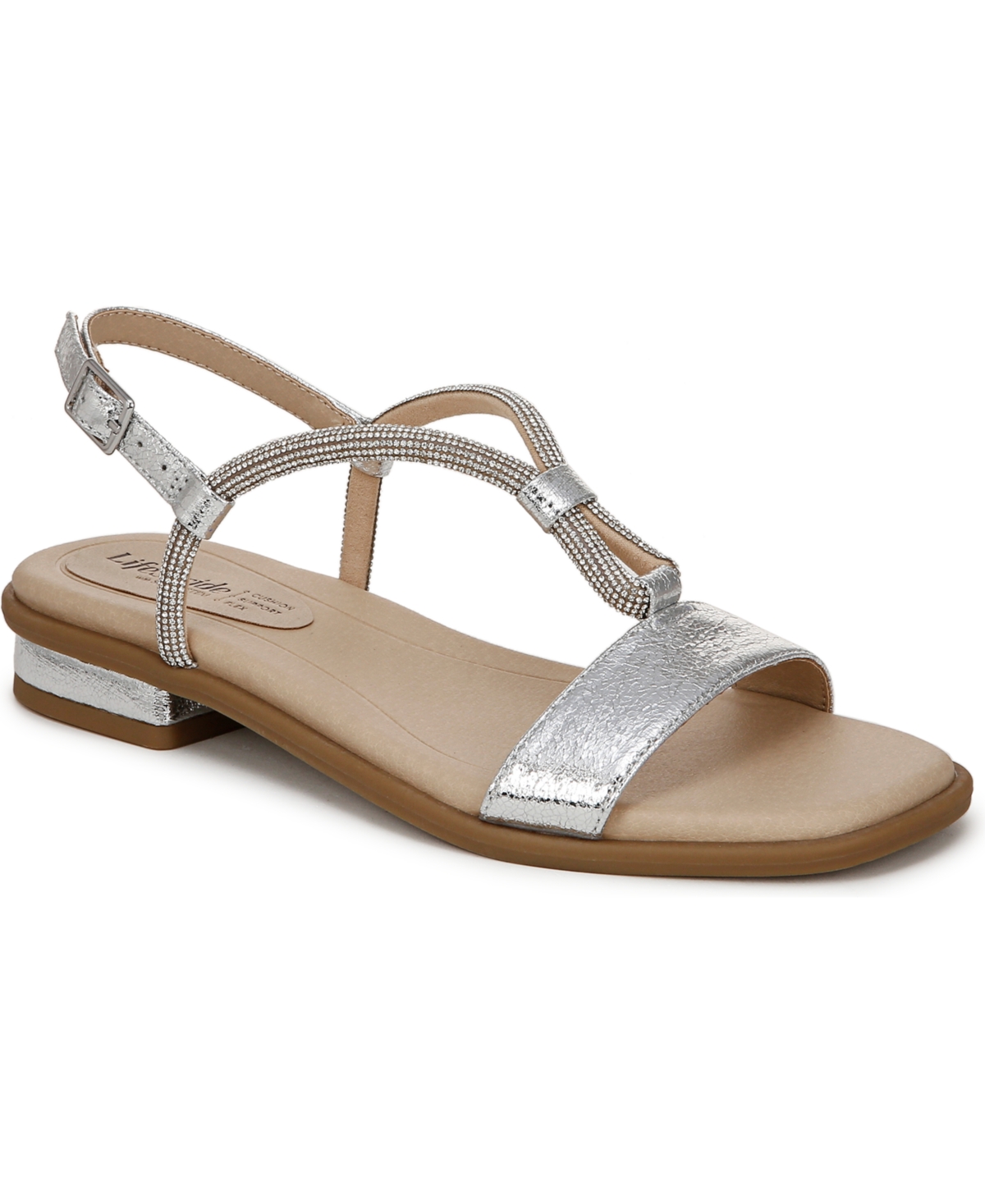 LIFESTRIDE WOMEN'S RADIANT SQUARE OPEN TOE SLINGBACK DRESS SANDALS 
