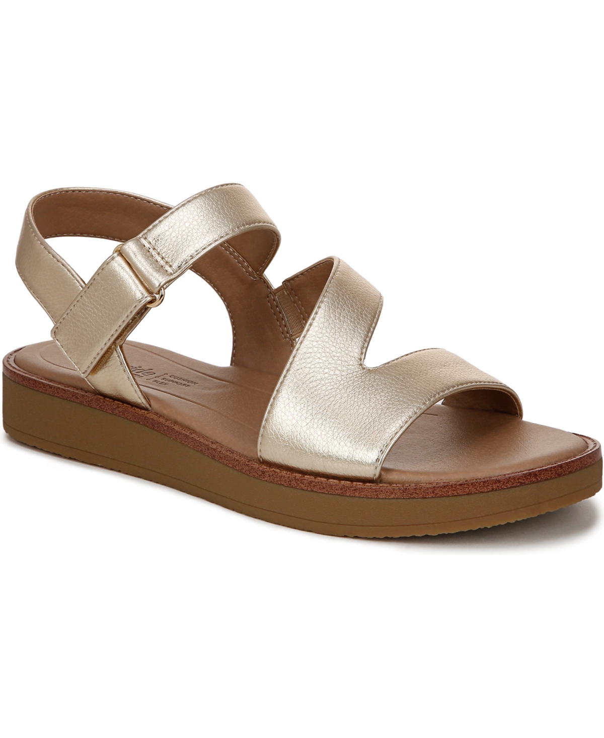 Women's Waverly Round Open Toe Strappy Platform Sandals - Coral Pink Faux Leather