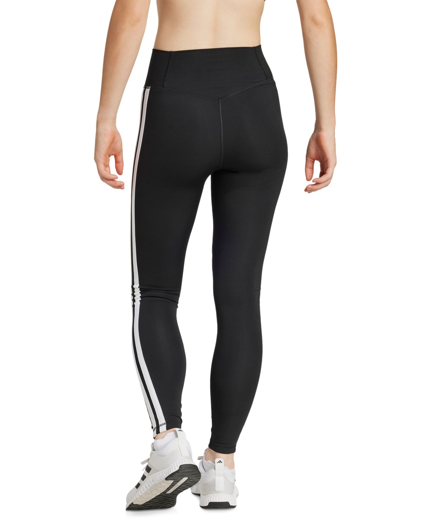 Женские леггинсы adidas Optime Essentials 7/8, цвет: Чёрный / Розовый — фото 6