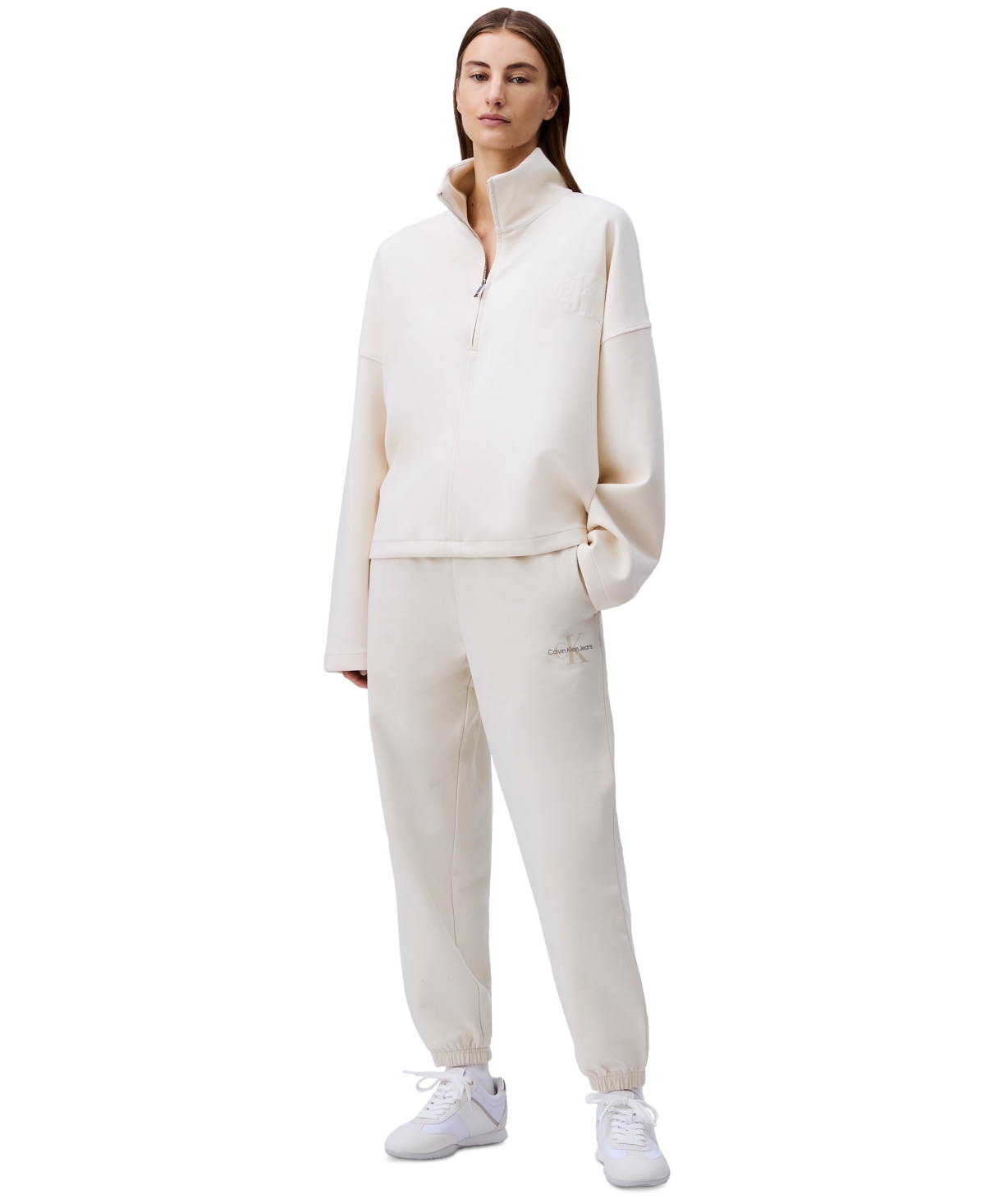 Calvin Klein Jeans Est.1978 Women's Monogram Logo Jogger Sweatpants In Turtledove