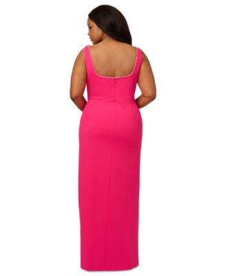 Plus Size Embellished Crepe Gown